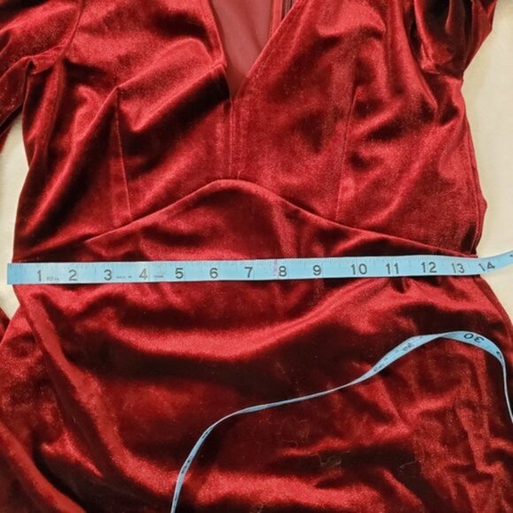 Romeo & Juliet Couture Burgundy Velvet Choker Dress Sz S - Picture 13 of 14
